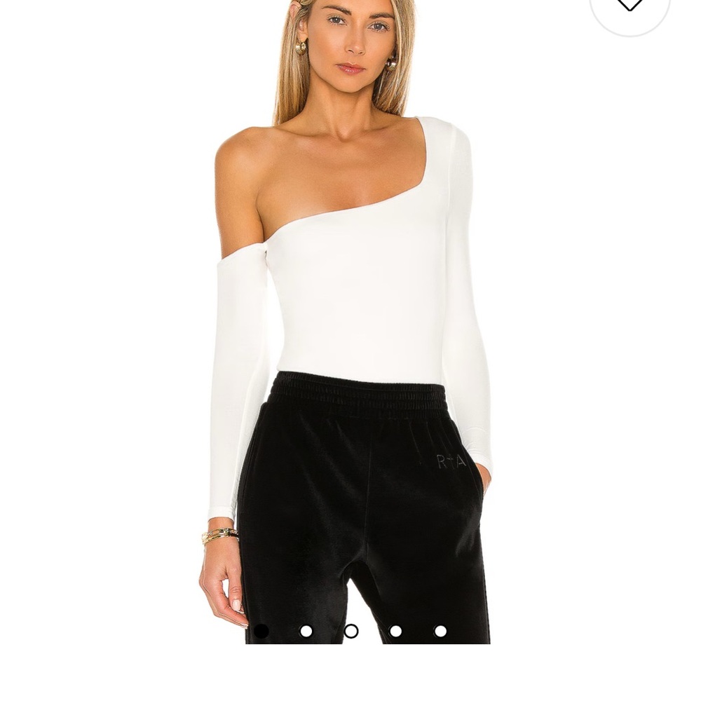 Superdown White One-Shoulder Bodysuit